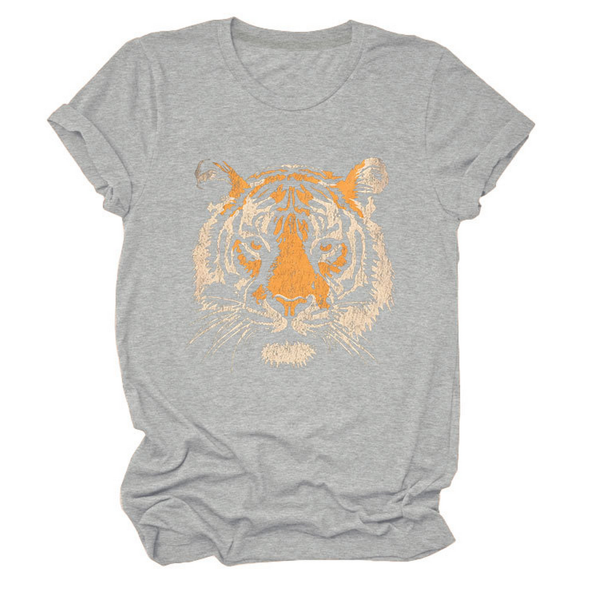 Women Summer Tee With Stylish Tiger Print_Cwttsl0494