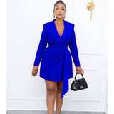 SLIM FIT TIE STRAP SUIT SKIRT PLUS SIZE DRESS_CWDSD6168