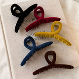 Velvet Cross Claw Clip Vintage Hair Accessory_Cwaha07762