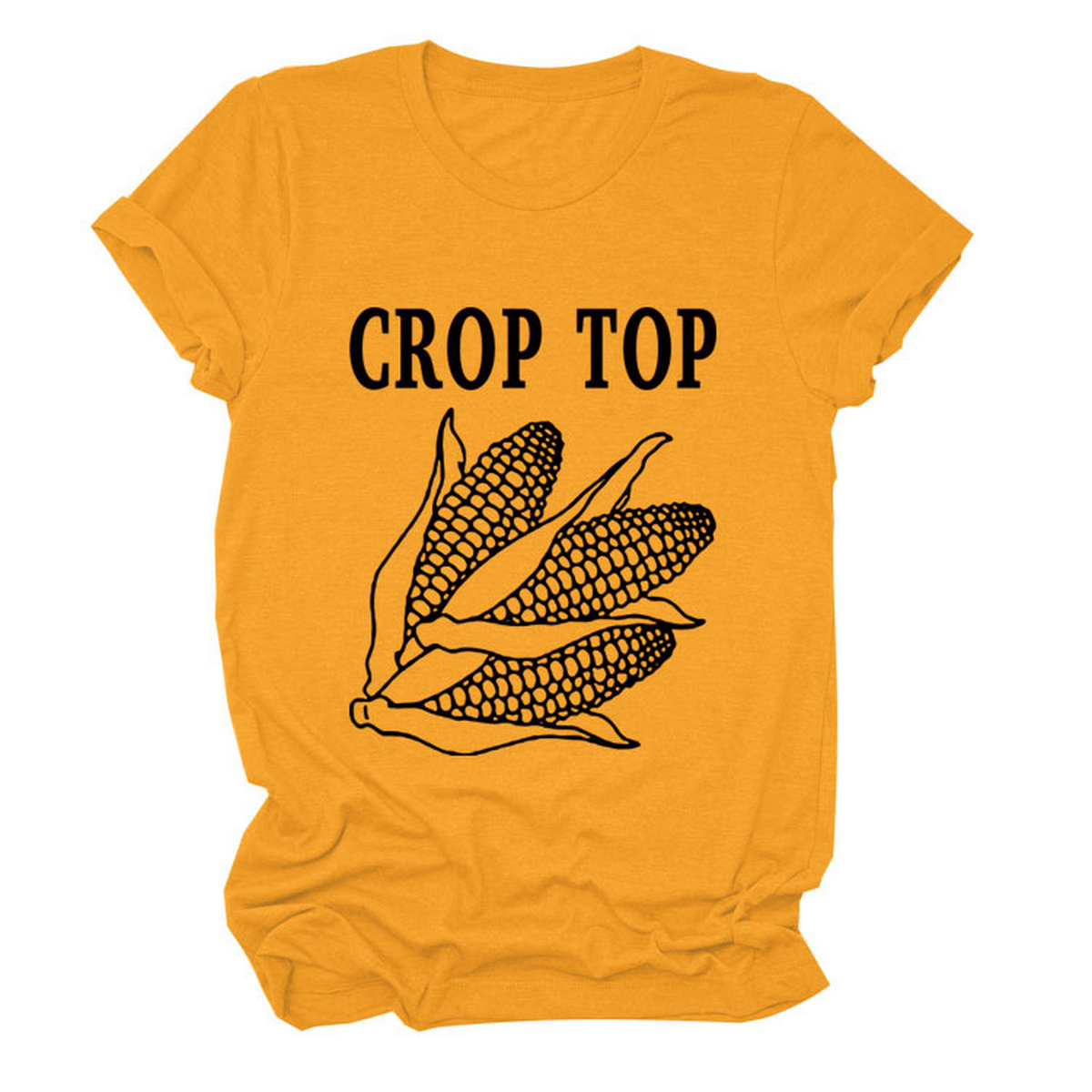 CORN LETTER PRINT TEE WOMEN S CASUAL T SHIRT_CWTTS1502
