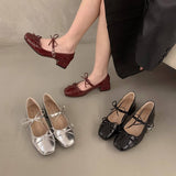 RED BOW MARY JANE PUMPS WITH CHUNKY HEEL_CWSHF0077