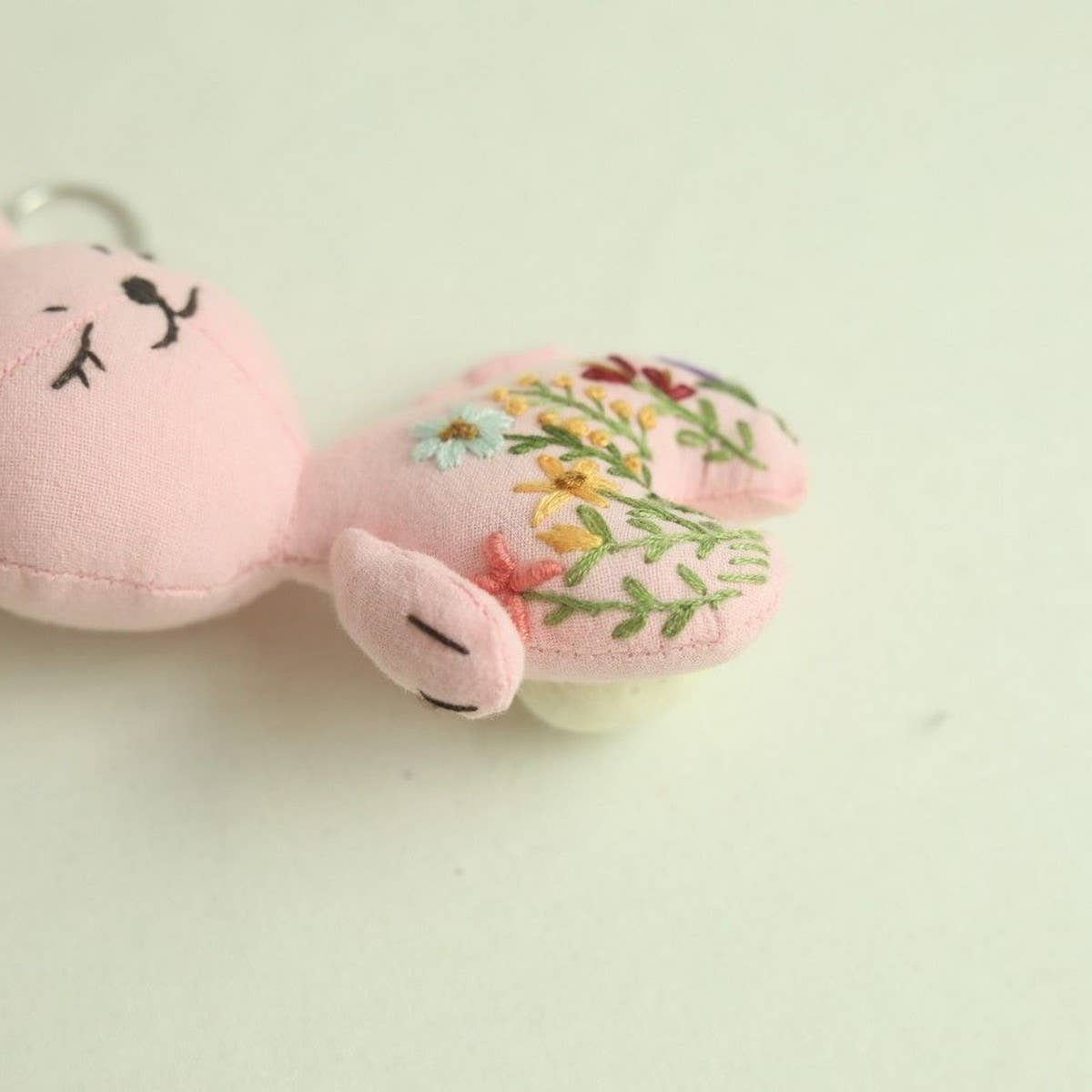 HAND EMBROIDERED CUTE PINK BUNNY PLUSH CHARM_CWMM6011