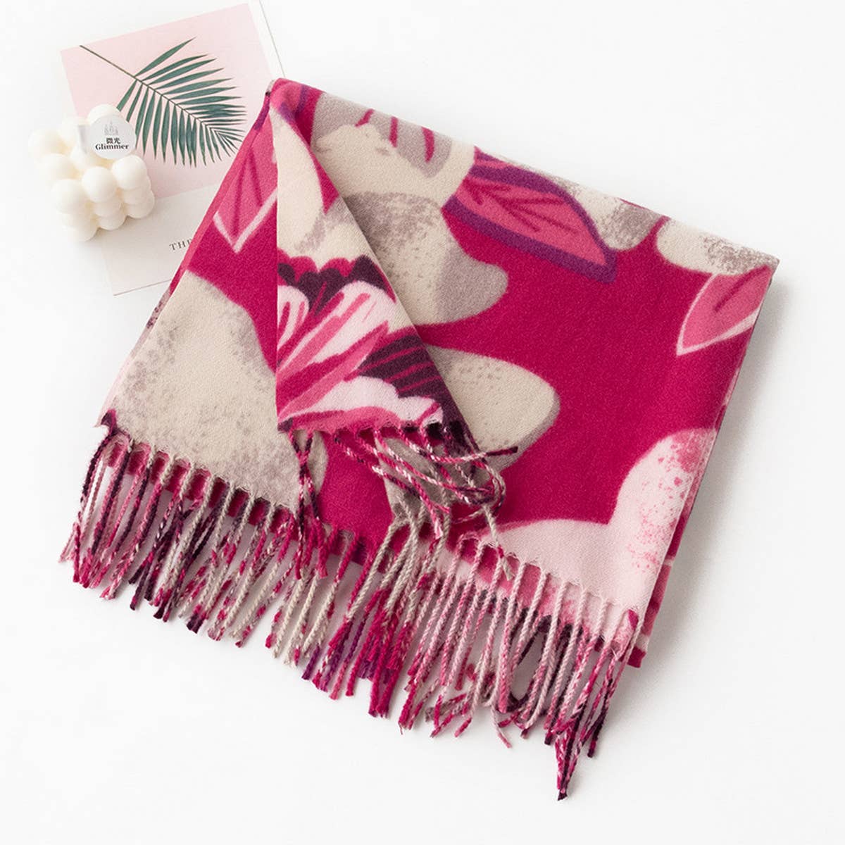 SOFT SCARF ELEGANT PRINT TASSEL WRAP FOR WOMEN_CWASC0918