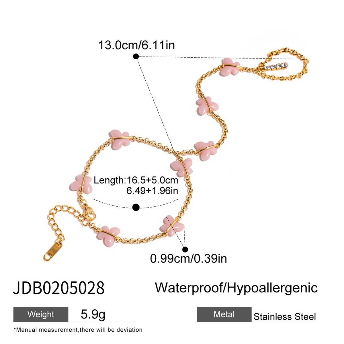 18K GOLD BEACH BRACELET RING NO FADE STEEL_CWAJE4665