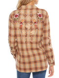 COTTON PLUS-SIZE PATCHWORK PLAID SHIRT_CWTSTL1159