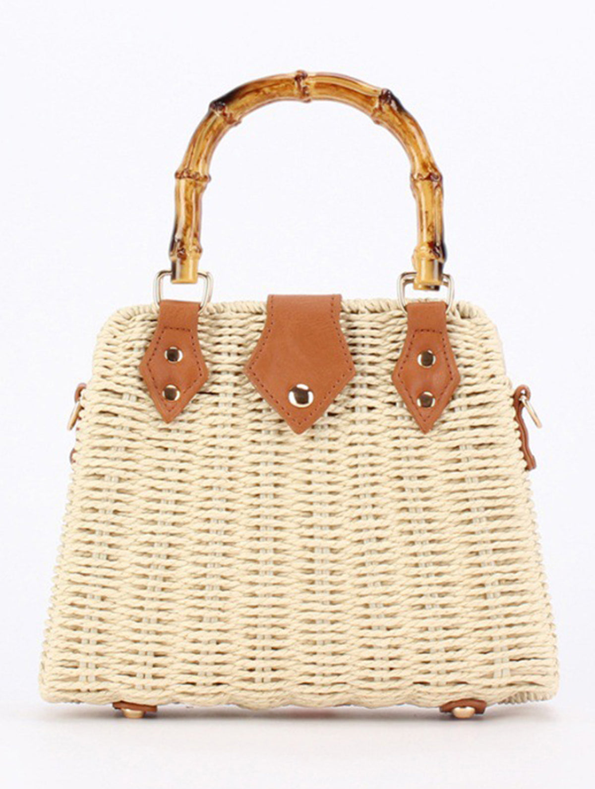 Straw Beach Bag with Bamboo Handle for Women_CWAB4694