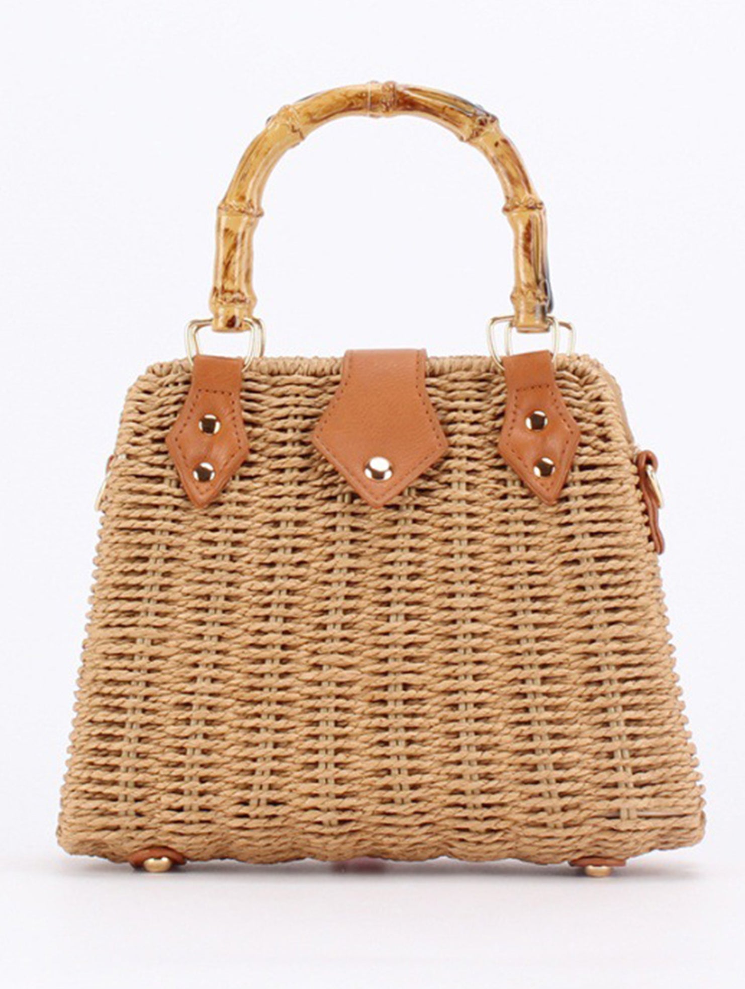 Straw Beach Bag with Bamboo Handle for Women_CWAB4694