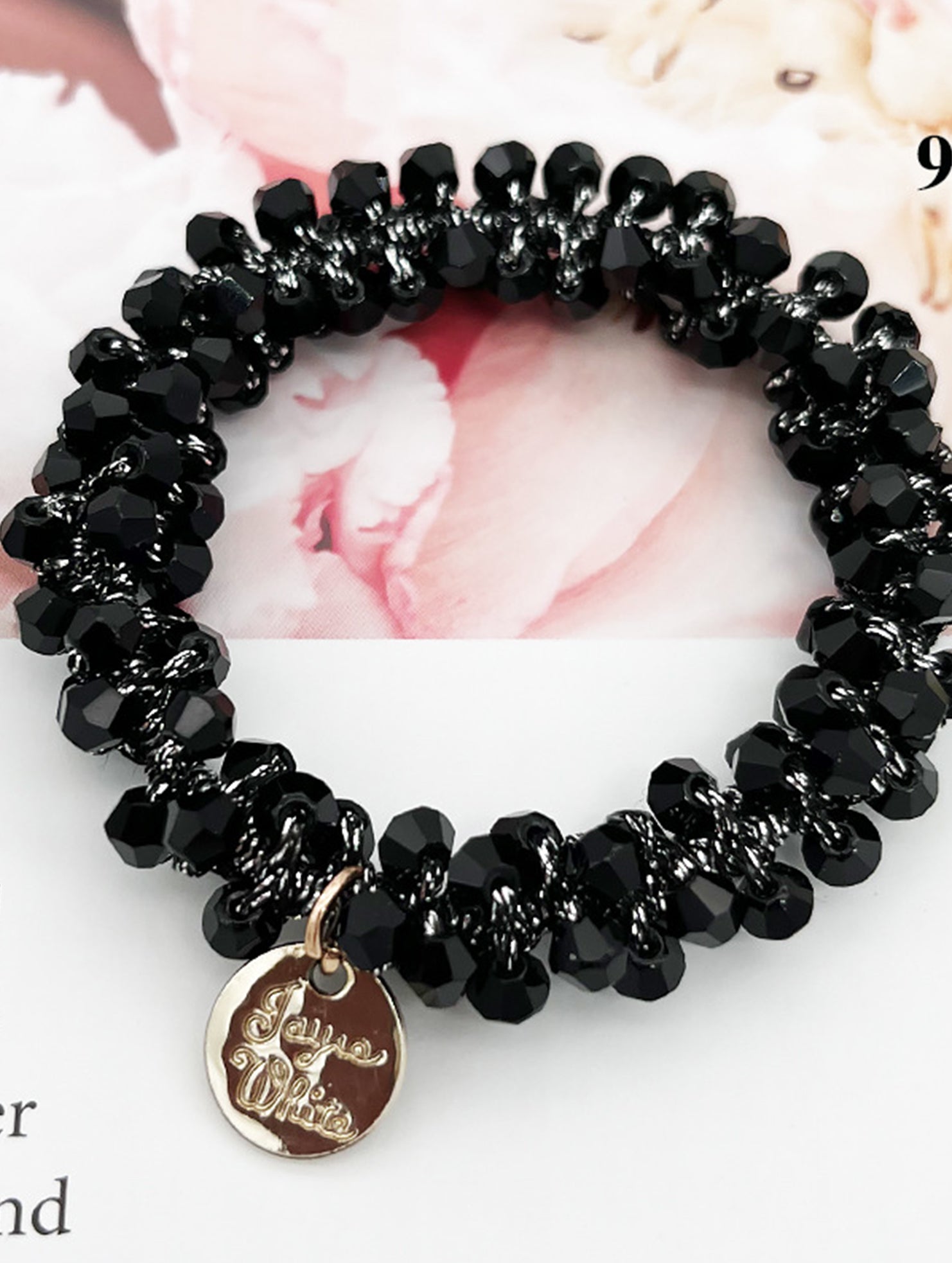 Beaded Faux Pearl Hair Tie Bracelet for Women_CWAHA07389