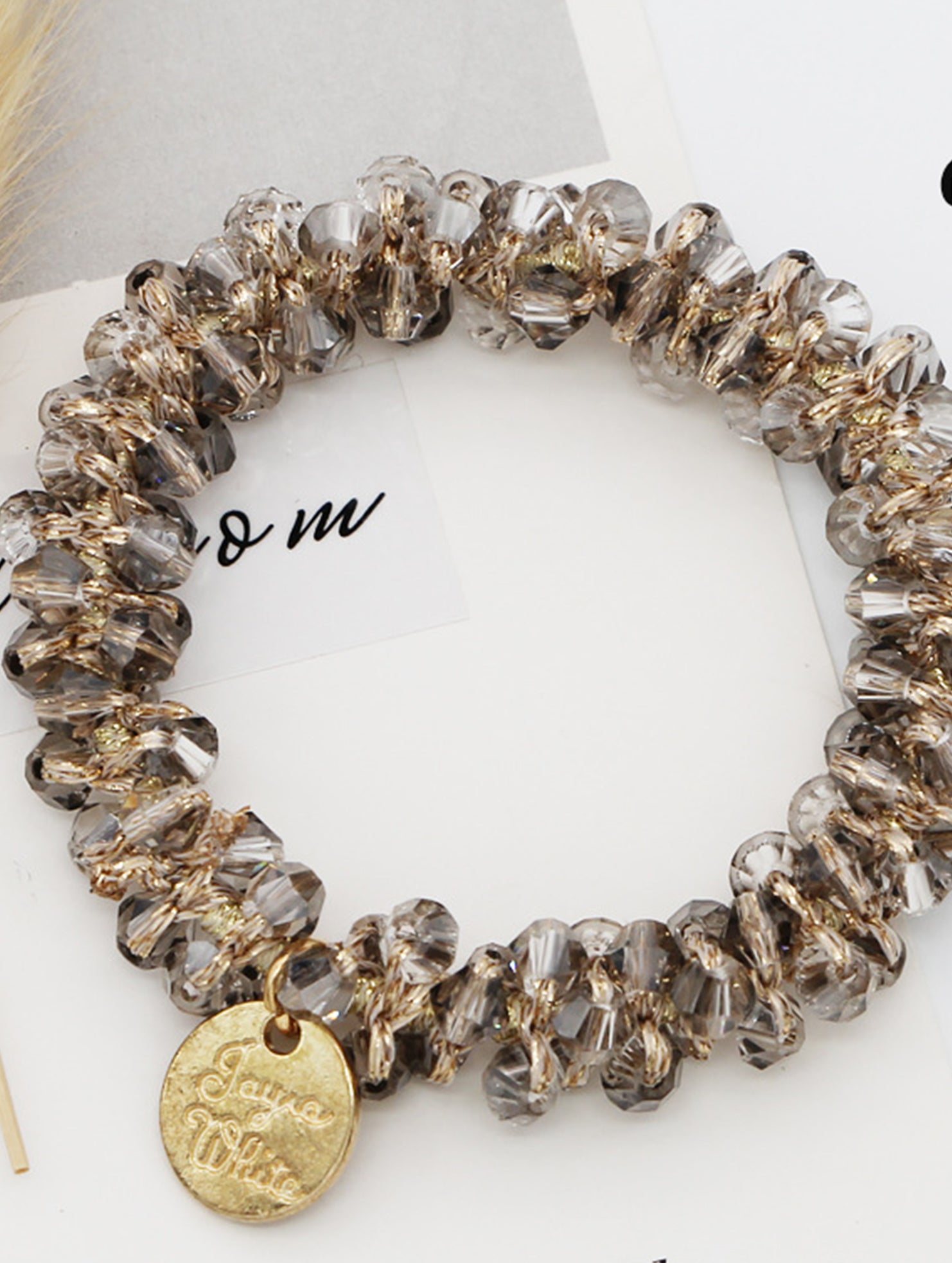 Beaded Faux Pearl Hair Tie Bracelet for Women_CWAHA07389