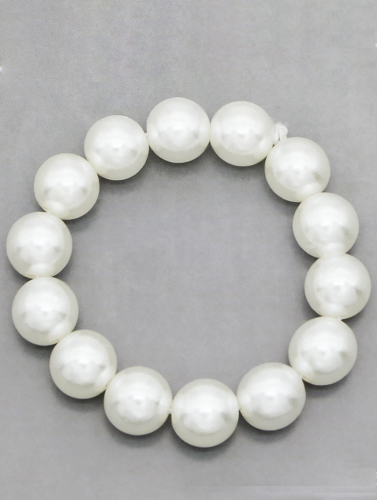 Beaded Faux Pearl Hair Tie Bracelet for Women_CWAHA07389