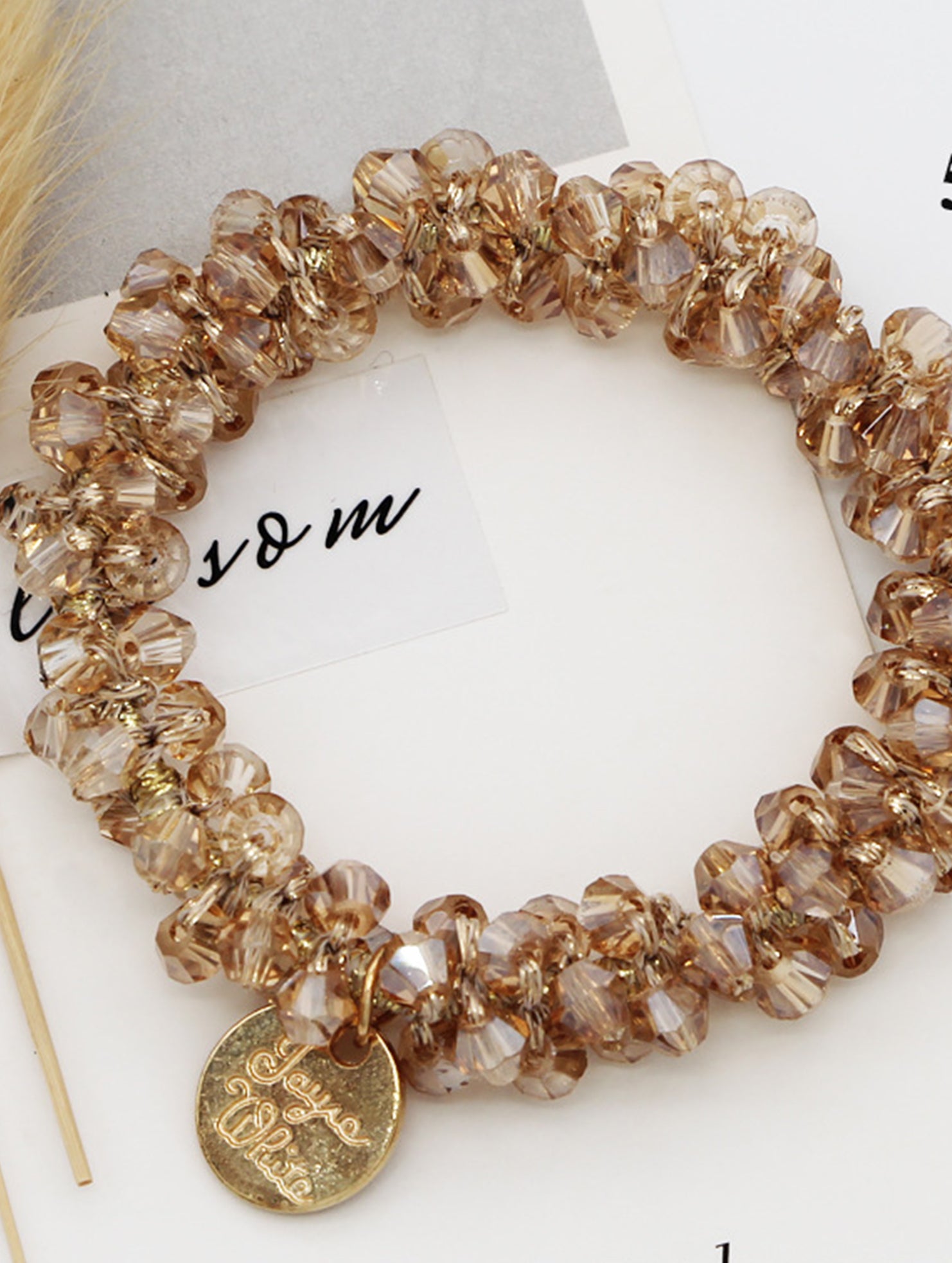 Beaded Faux Pearl Hair Tie Bracelet for Women_CWAHA07389