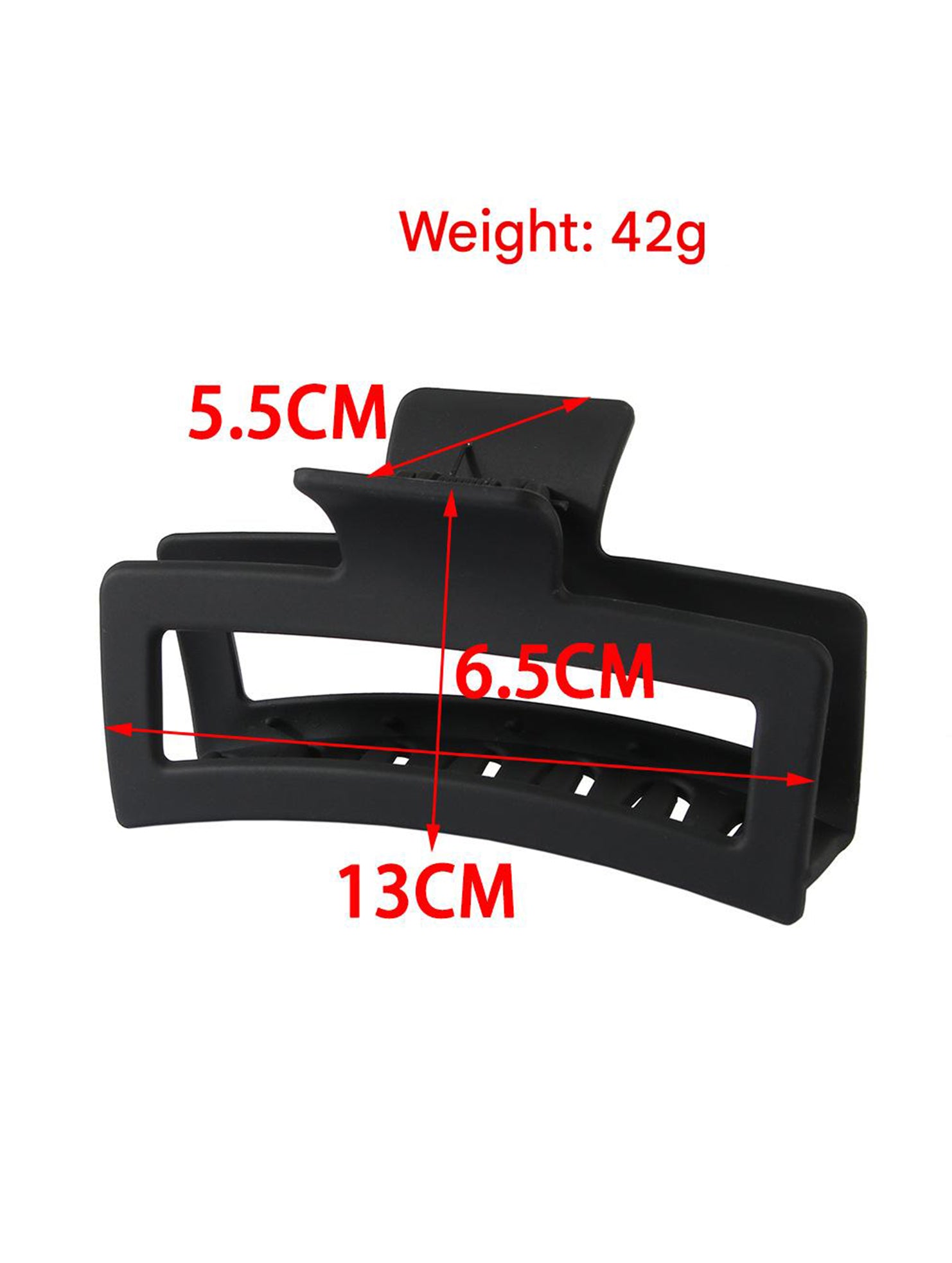 Rectangular Frosted Large Claw Shark Clip_CWAHA1091