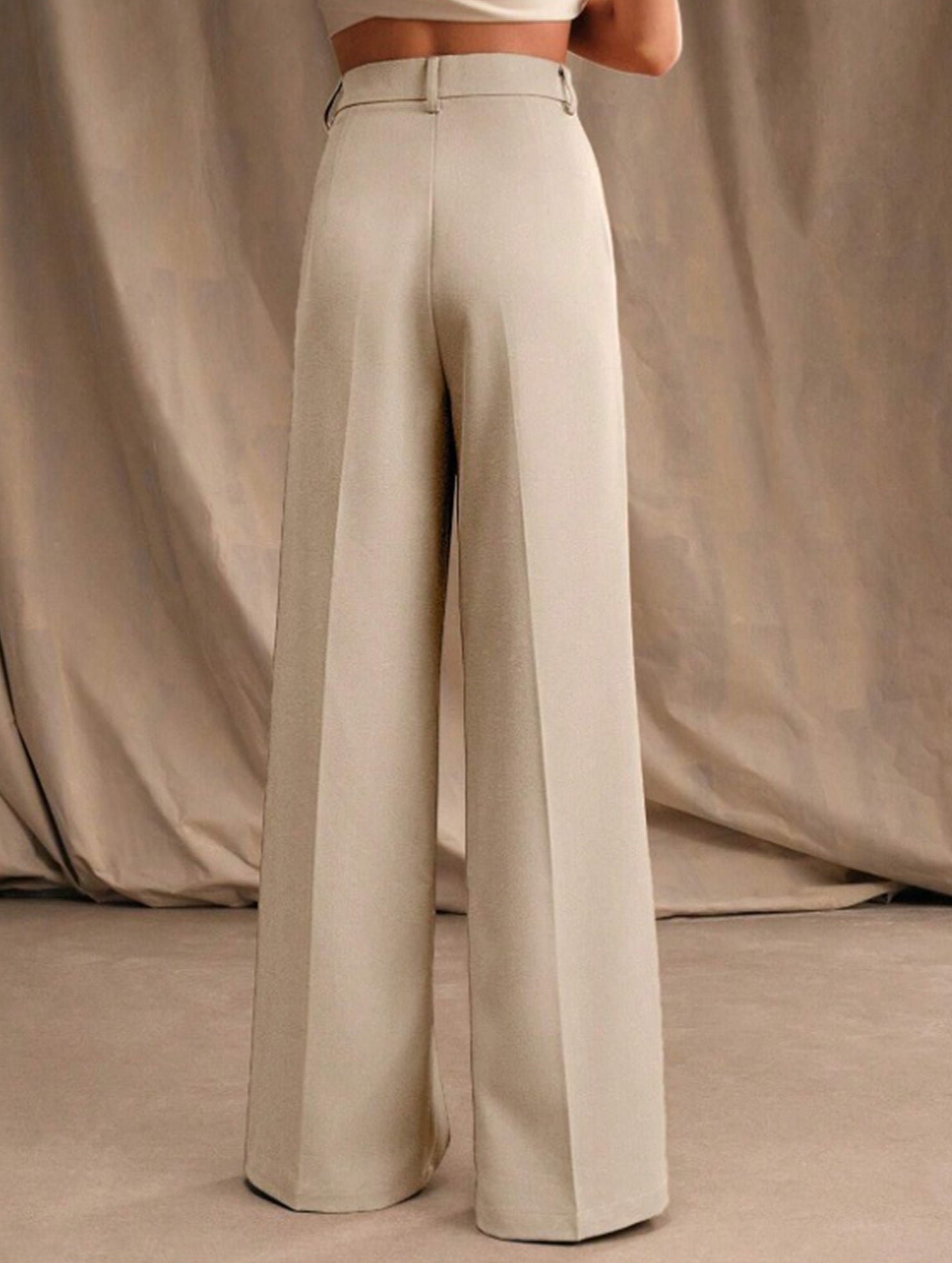 Casual loose high waist drape wide leg pants