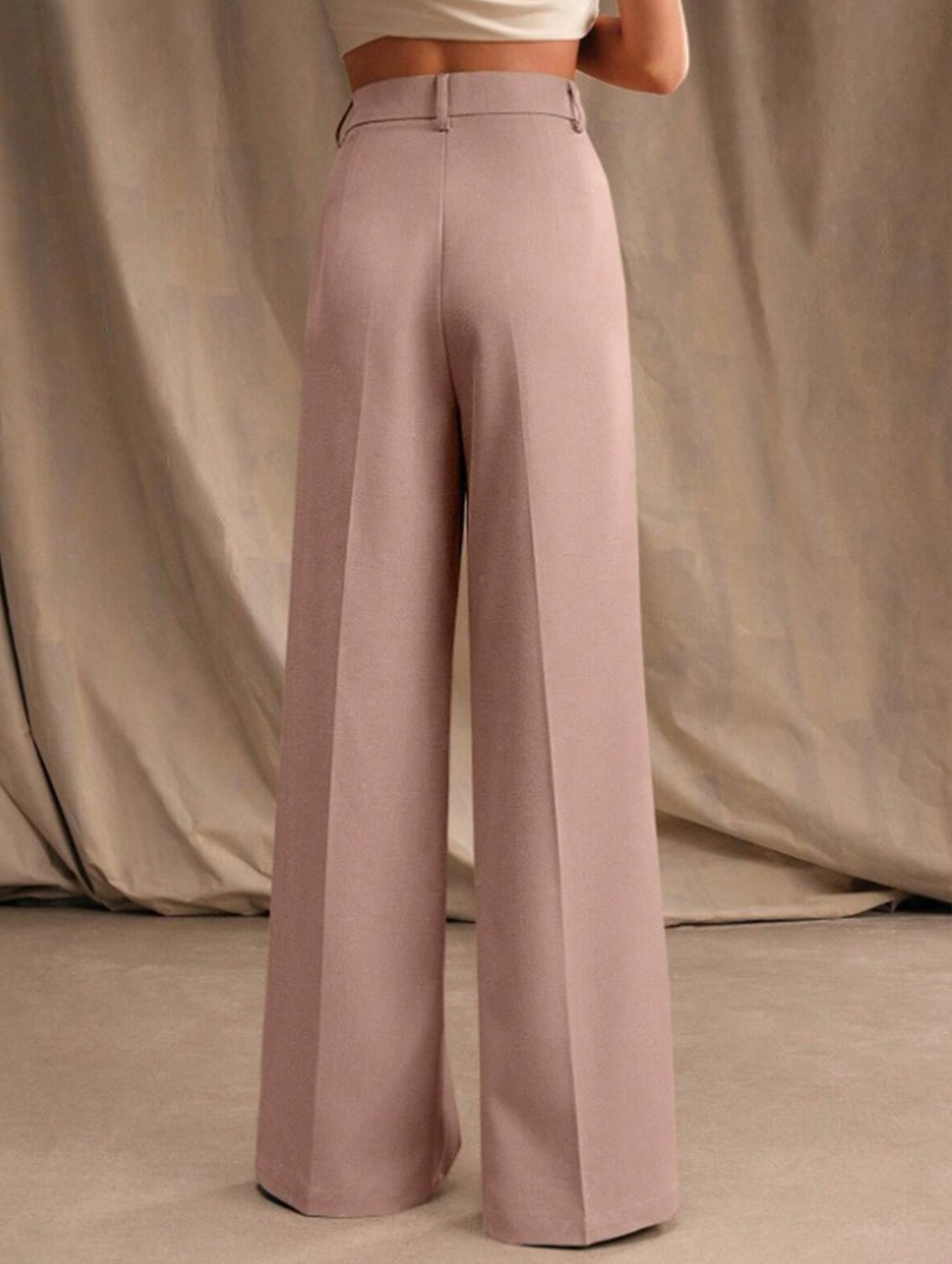 Casual loose high waist drape wide leg pants