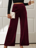 Retro solid color drape wide-leg pants