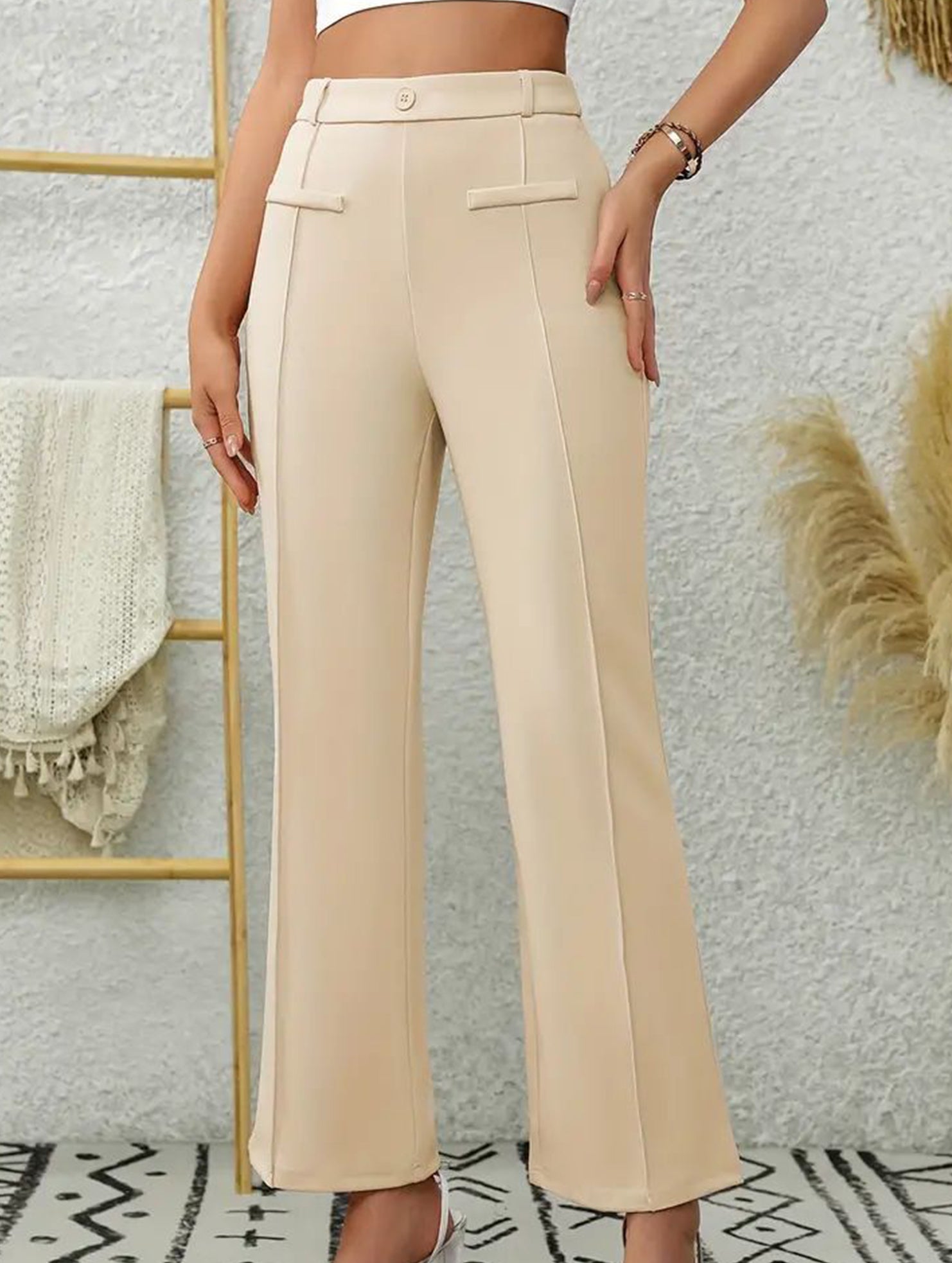 Front pocket detail stretch slim-fit suit trousers