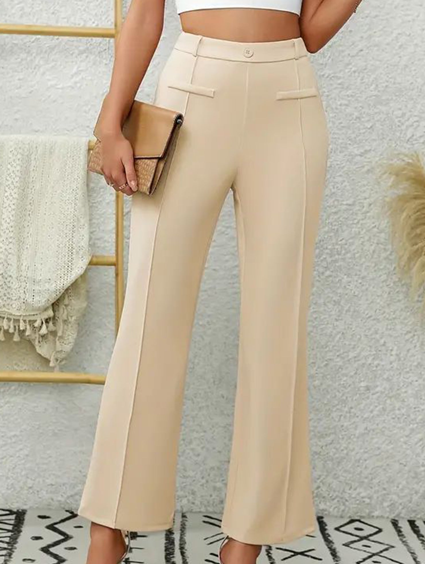 Front pocket detail stretch slim-fit suit trousers