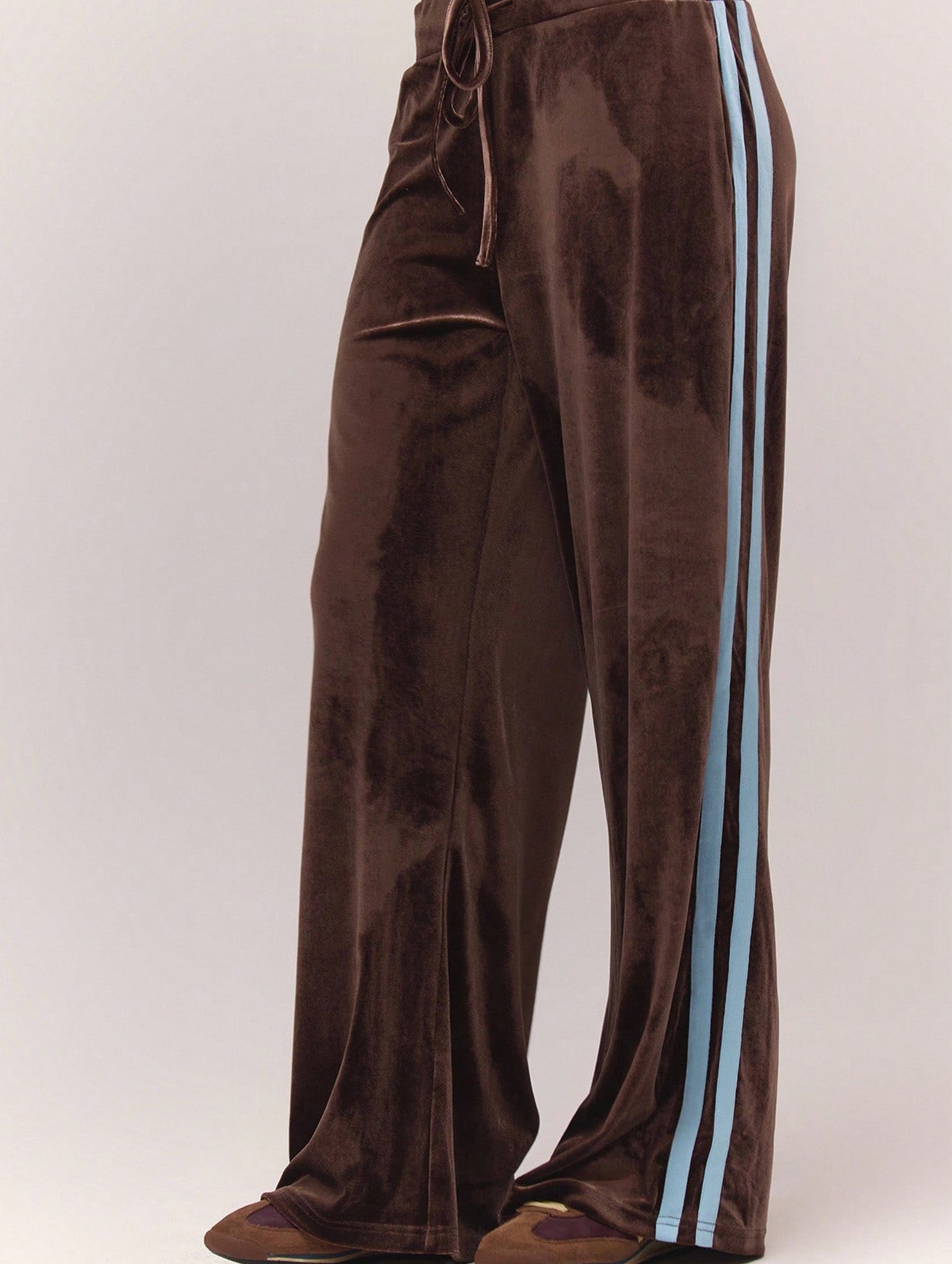 Casual drawstring elastic wide-leg pants