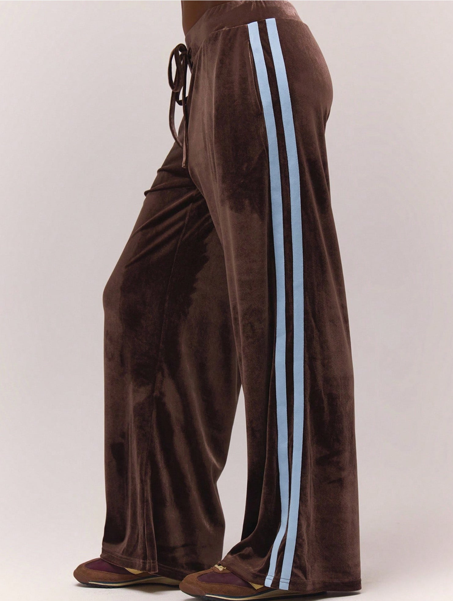 Casual drawstring elastic wide-leg pants