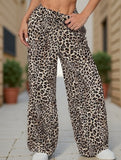 Versatile leopard print low-rise casual pants