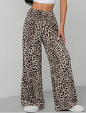 Versatile leopard print low-rise casual pants