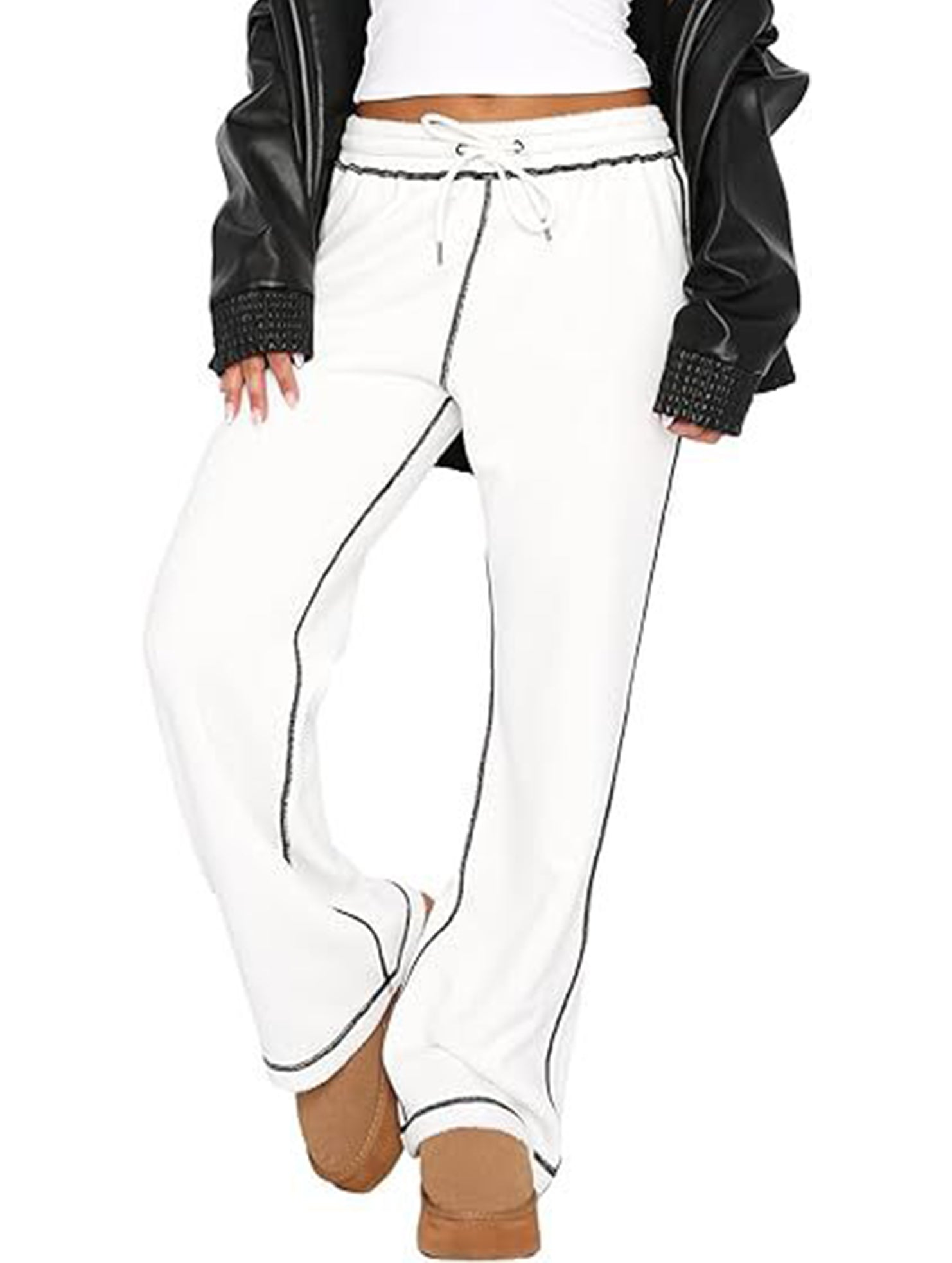 Home casual sports straight wide-leg pants