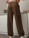 Loose drawstring elastic cargo pants