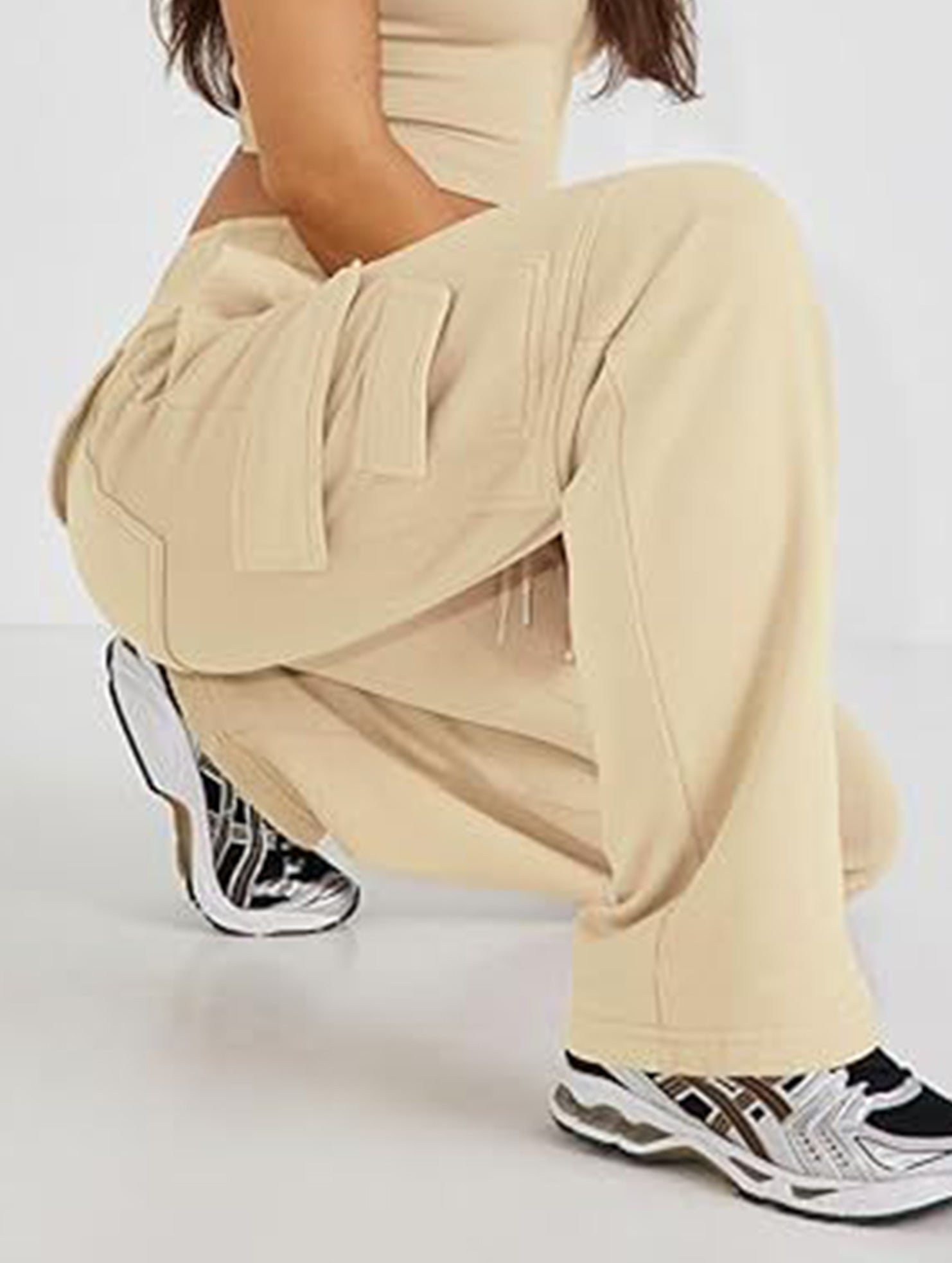 Casual loose-fitting sports fitness wide-leg pants