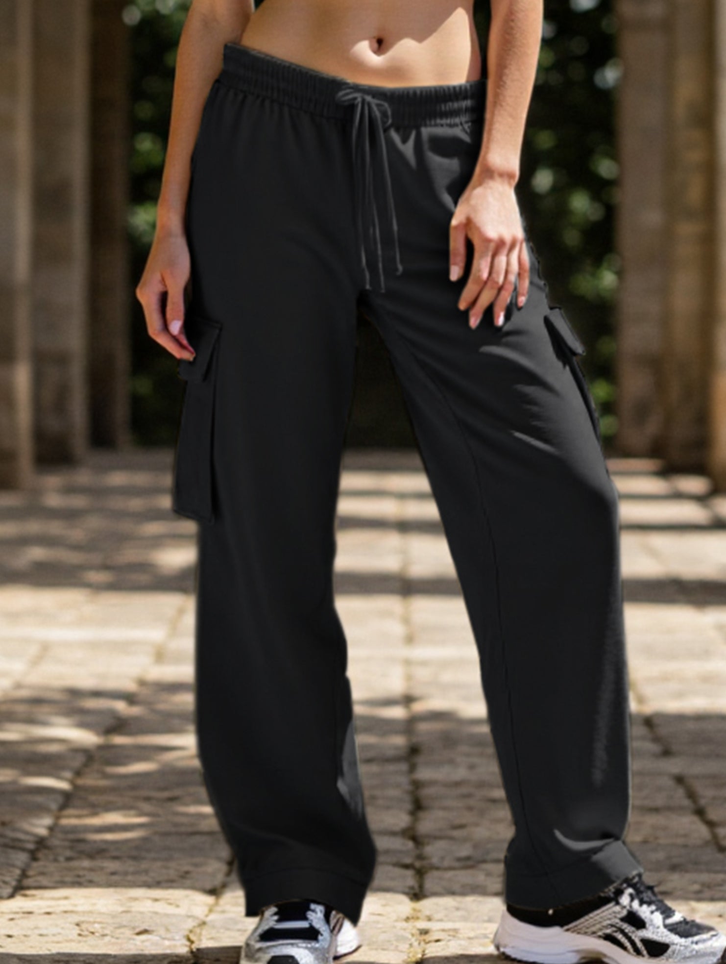 Casual loose-fitting sports fitness wide-leg pants