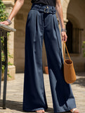 Stylish and casual high-waisted straight-leg pants