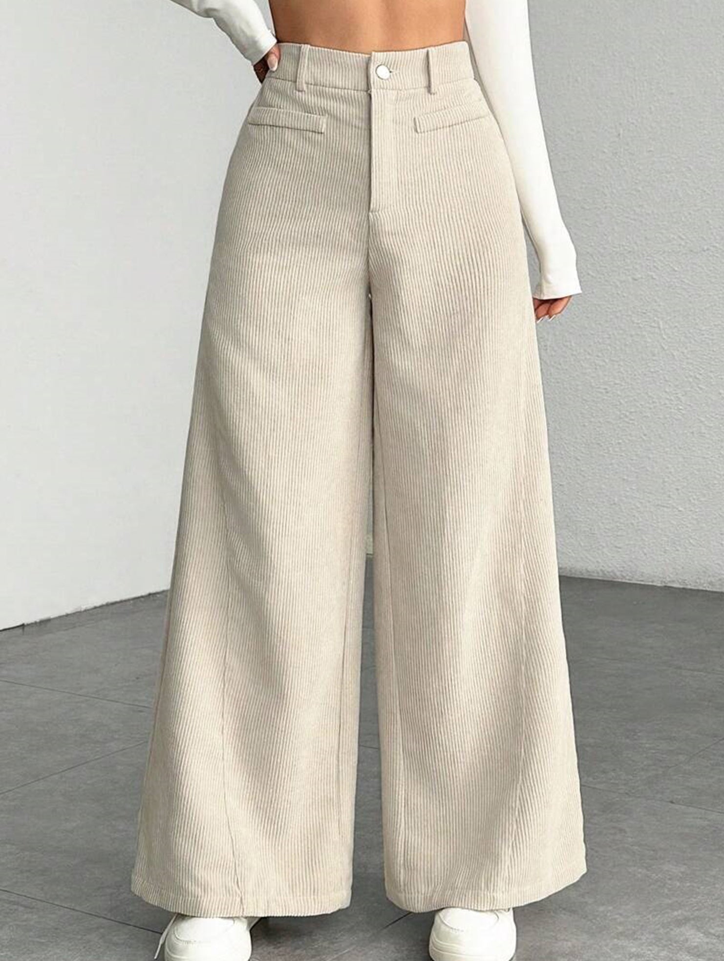 Casual loose straight wide-leg pants