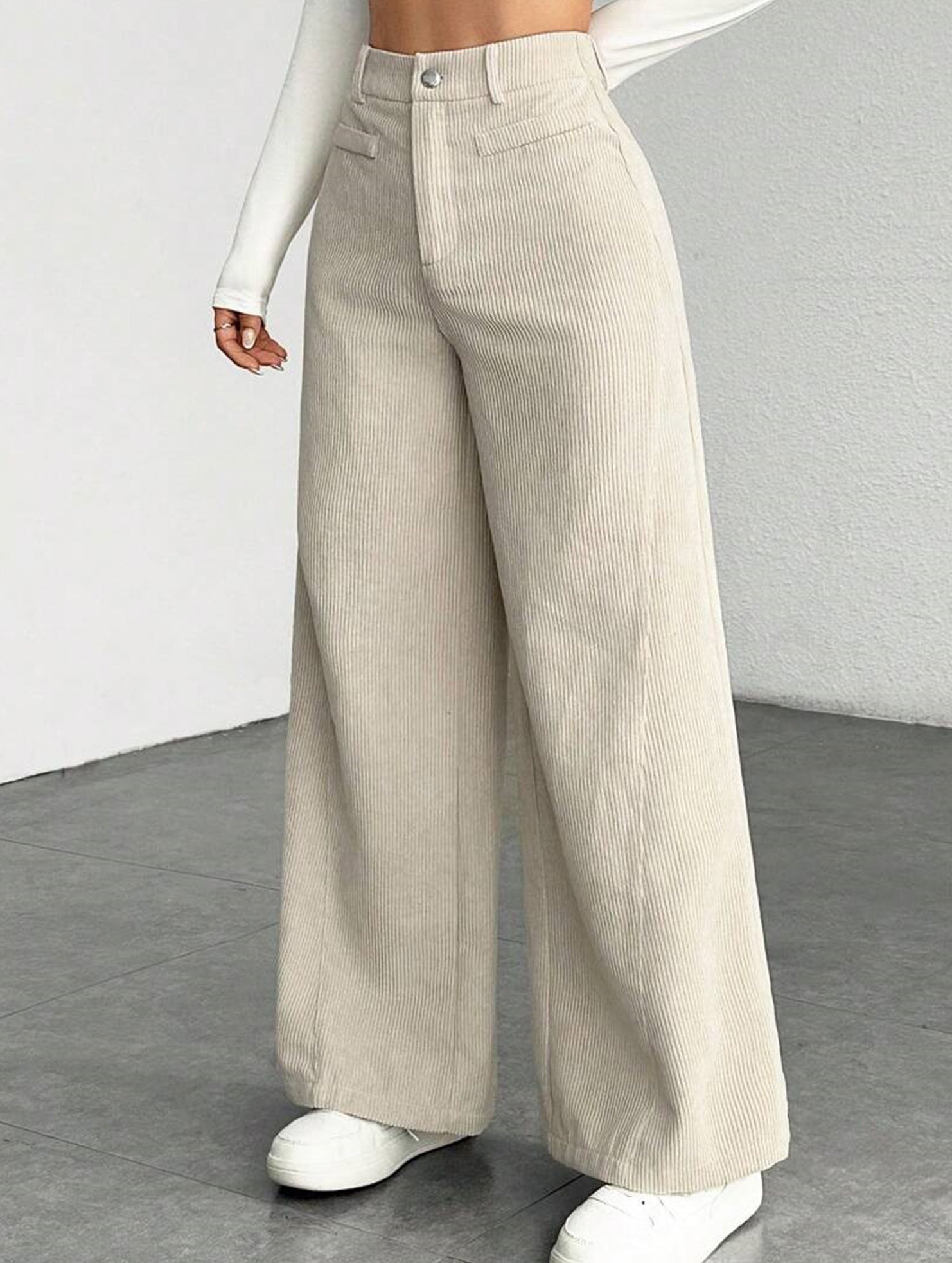 Casual loose straight wide-leg pants