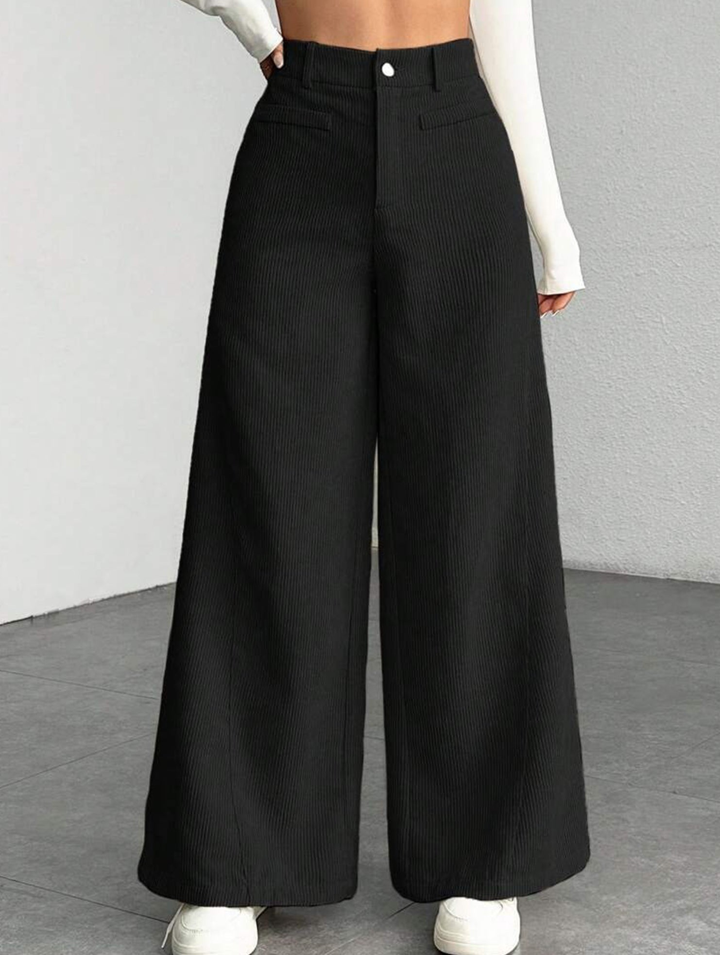Casual loose straight wide-leg pants