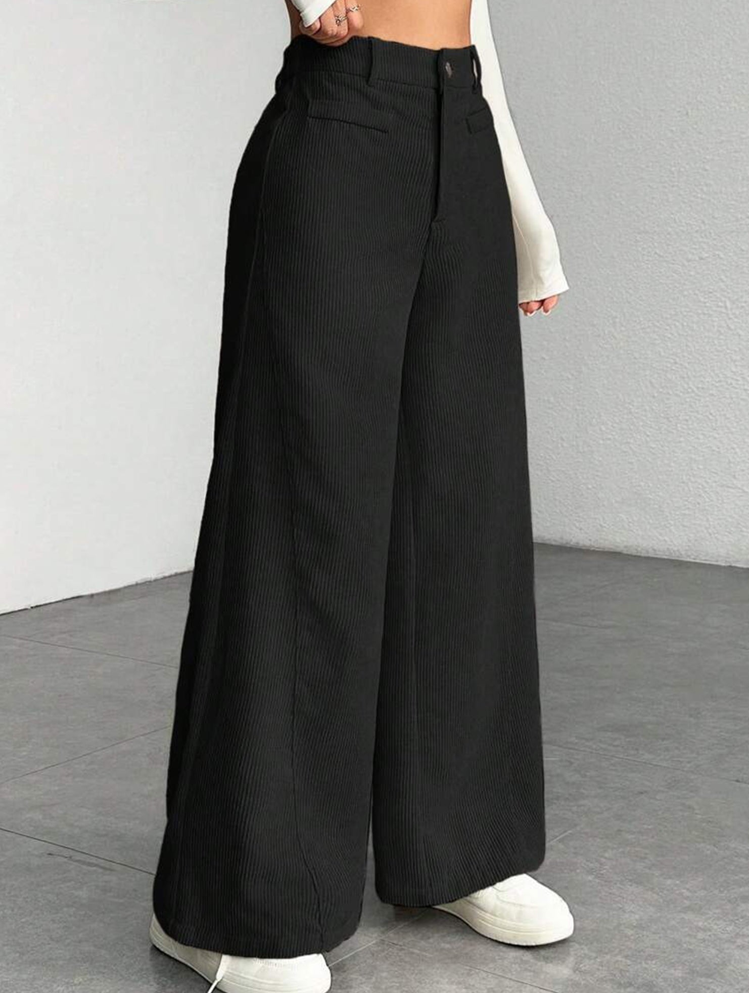 Casual loose straight wide-leg pants