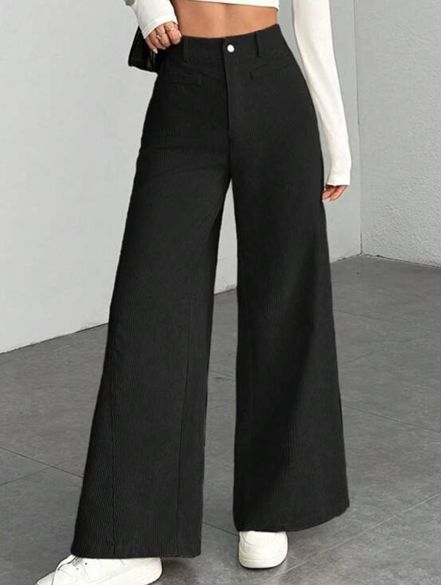 Casual loose straight wide-leg pants