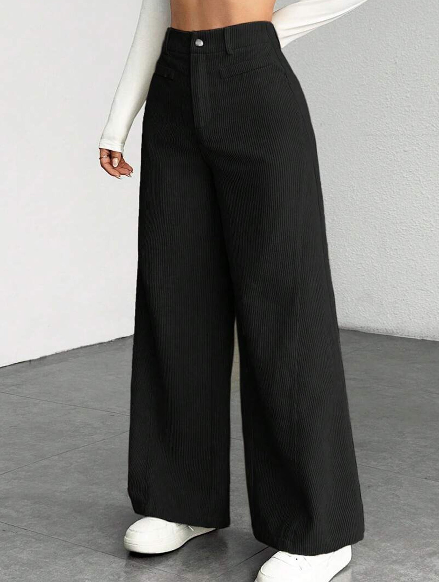 Casual loose straight wide-leg pants