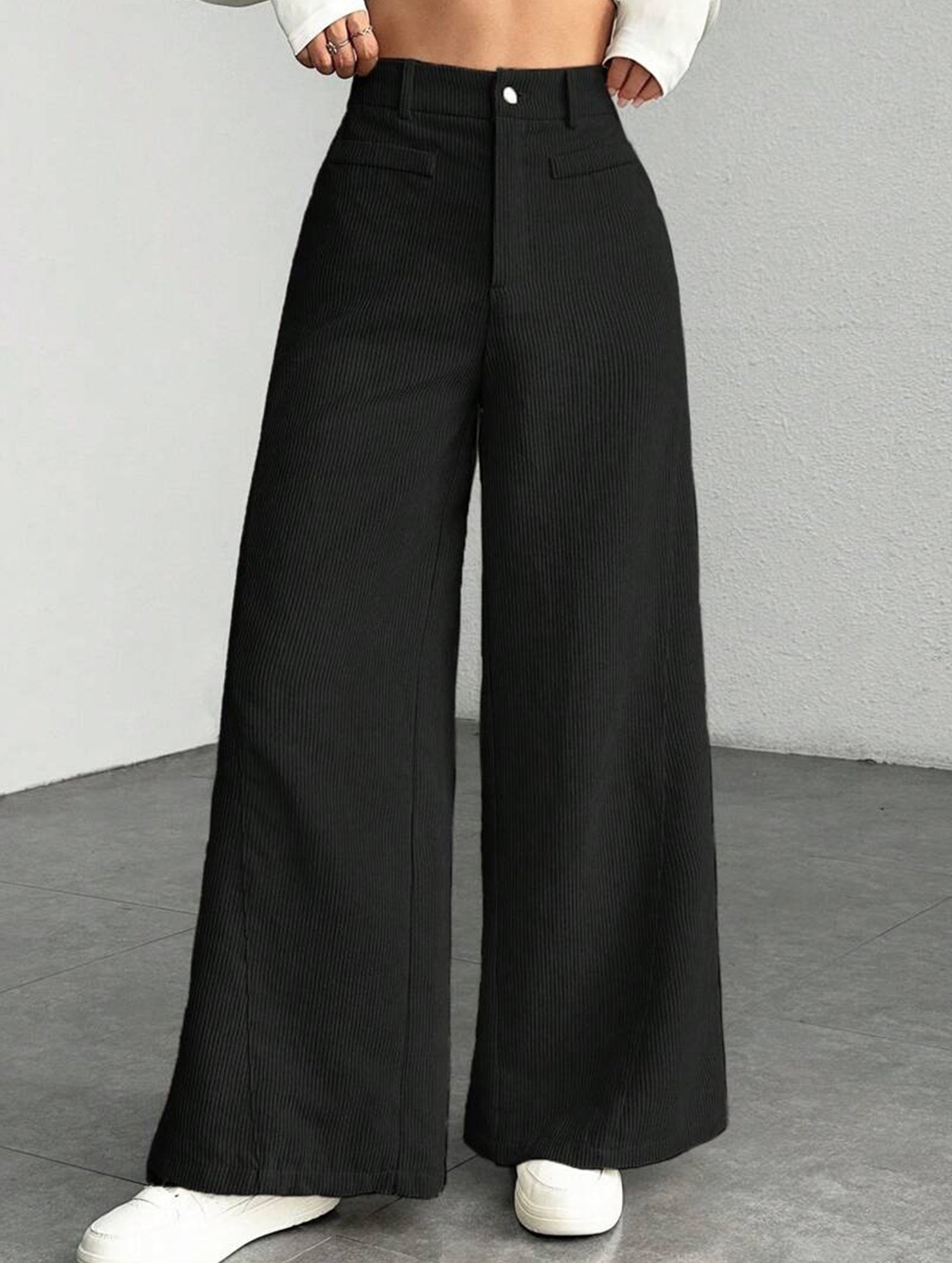 Casual loose straight wide-leg pants