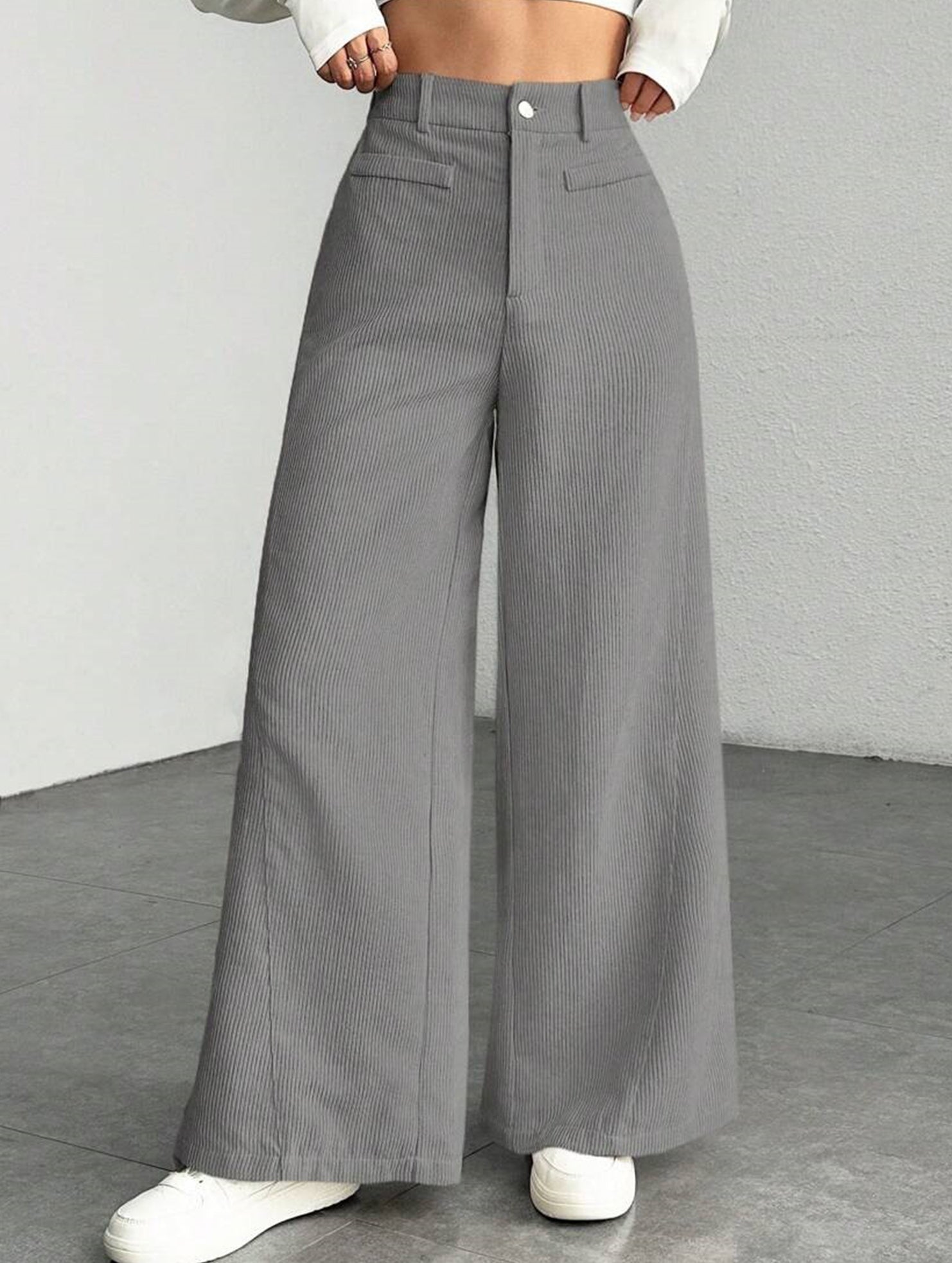 Casual loose straight wide-leg pants