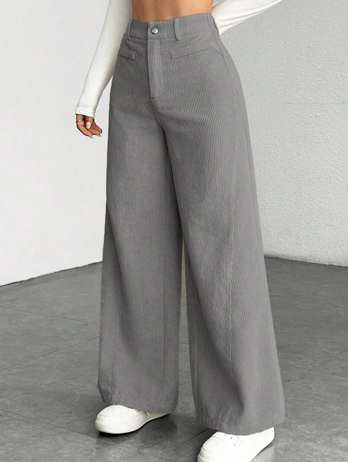 Casual loose straight wide-leg pants