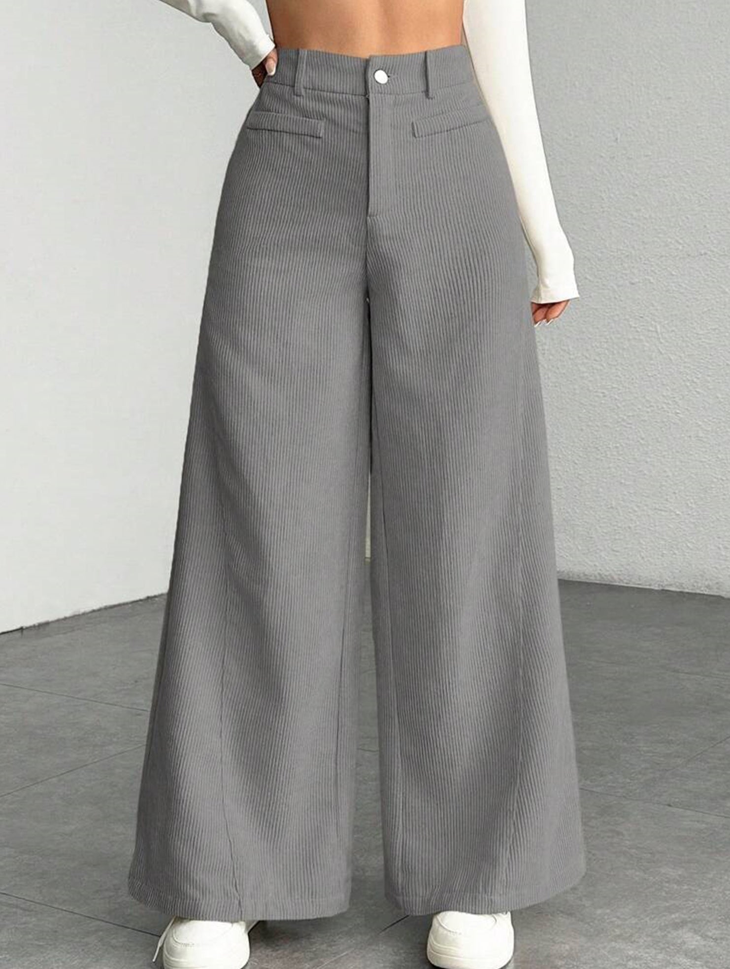 Casual loose straight wide-leg pants