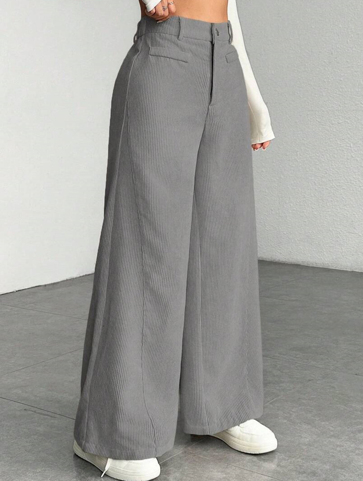 Casual loose straight wide-leg pants