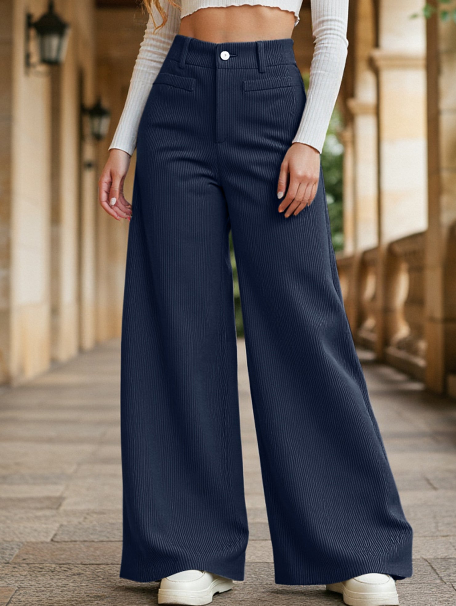 Casual loose straight wide-leg pants