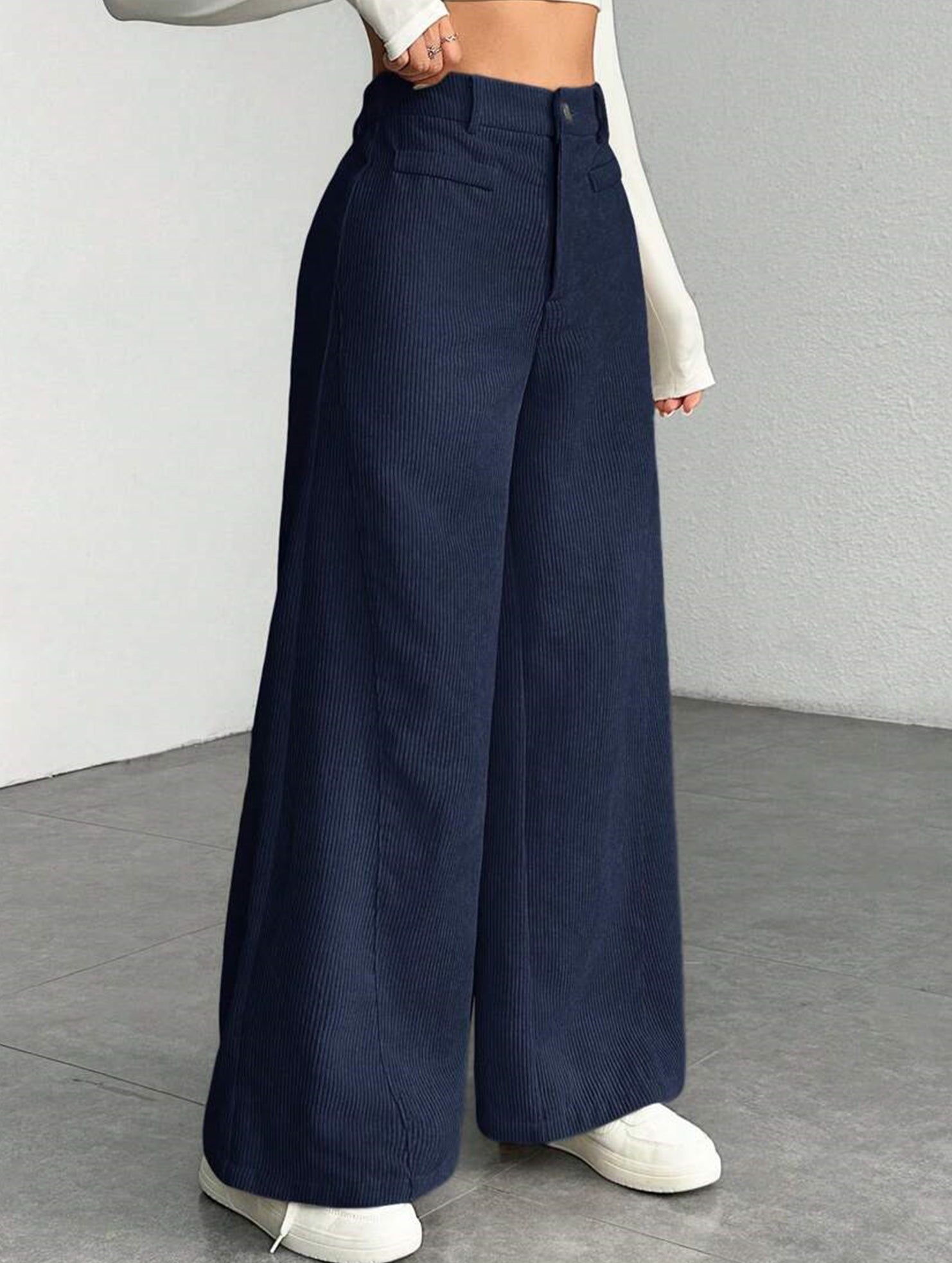 Casual loose straight wide-leg pants