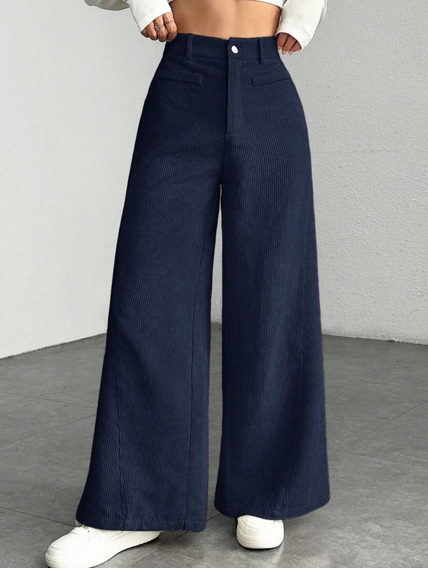 Casual loose straight wide-leg pants