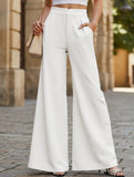 Casual high-waisted wide-leg pants