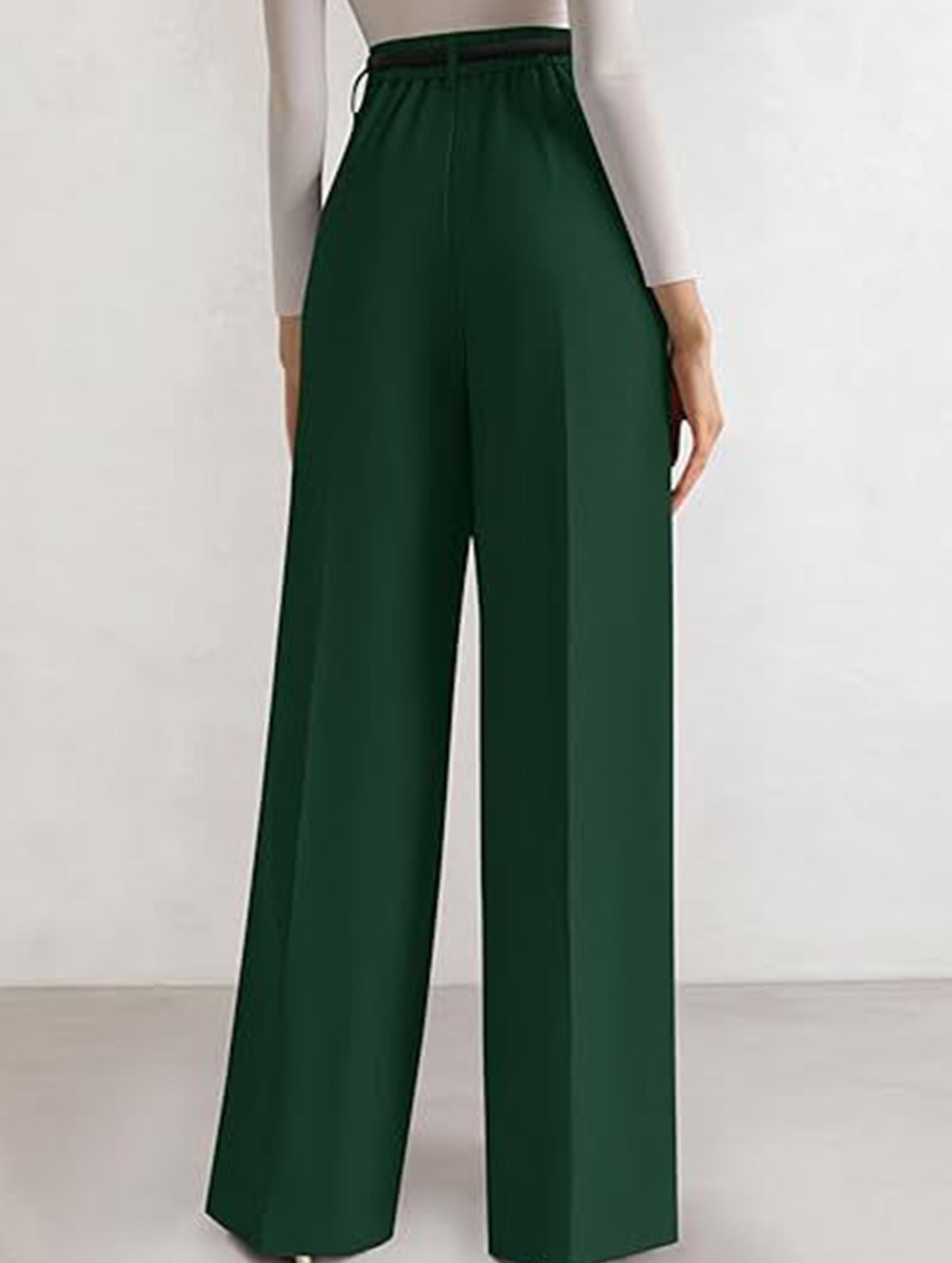 Solid color high-waisted suit pants