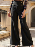 Casual flowy floor-length straight-leg pants