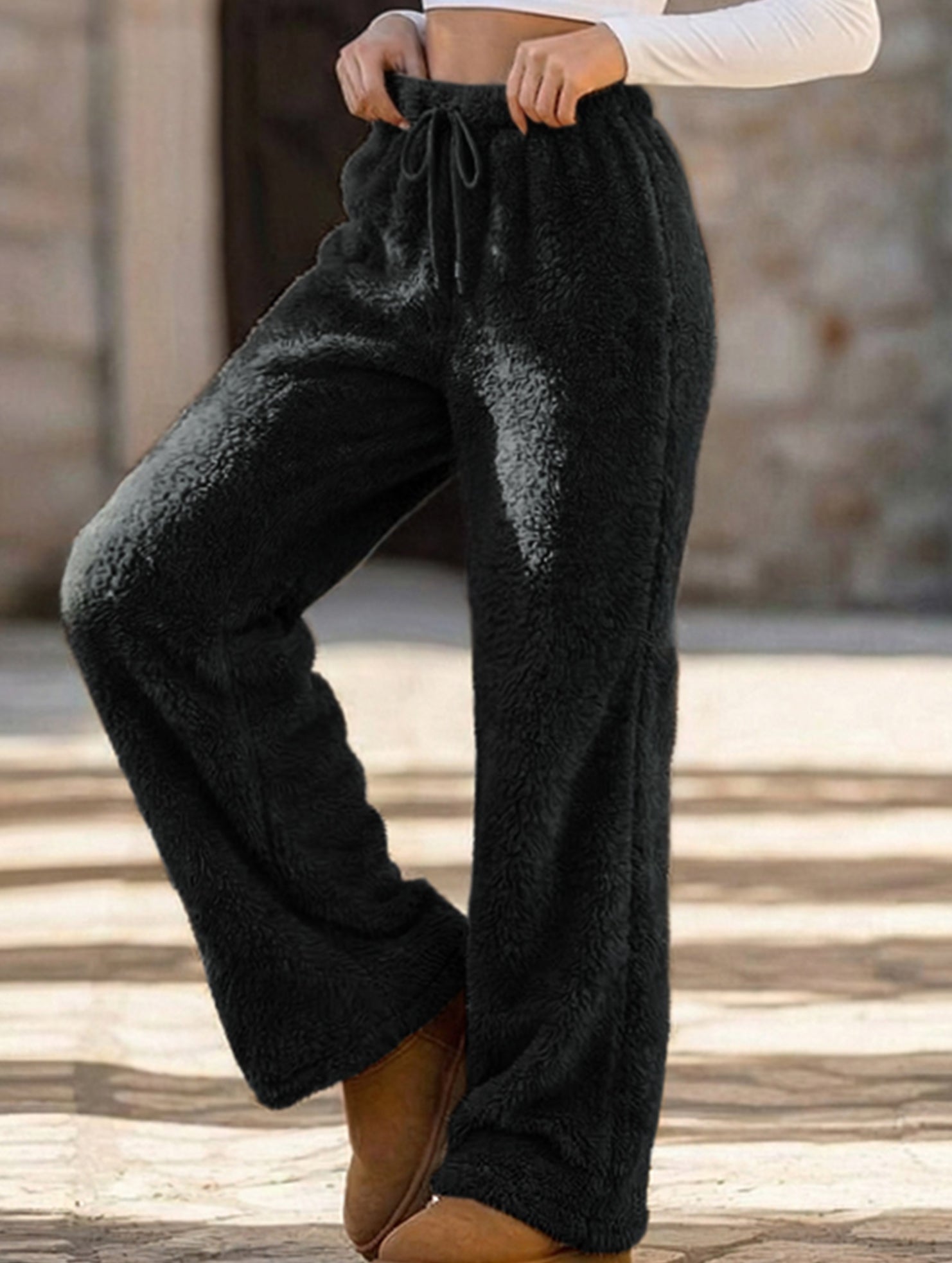 Casual loose-fitting warm casual pants