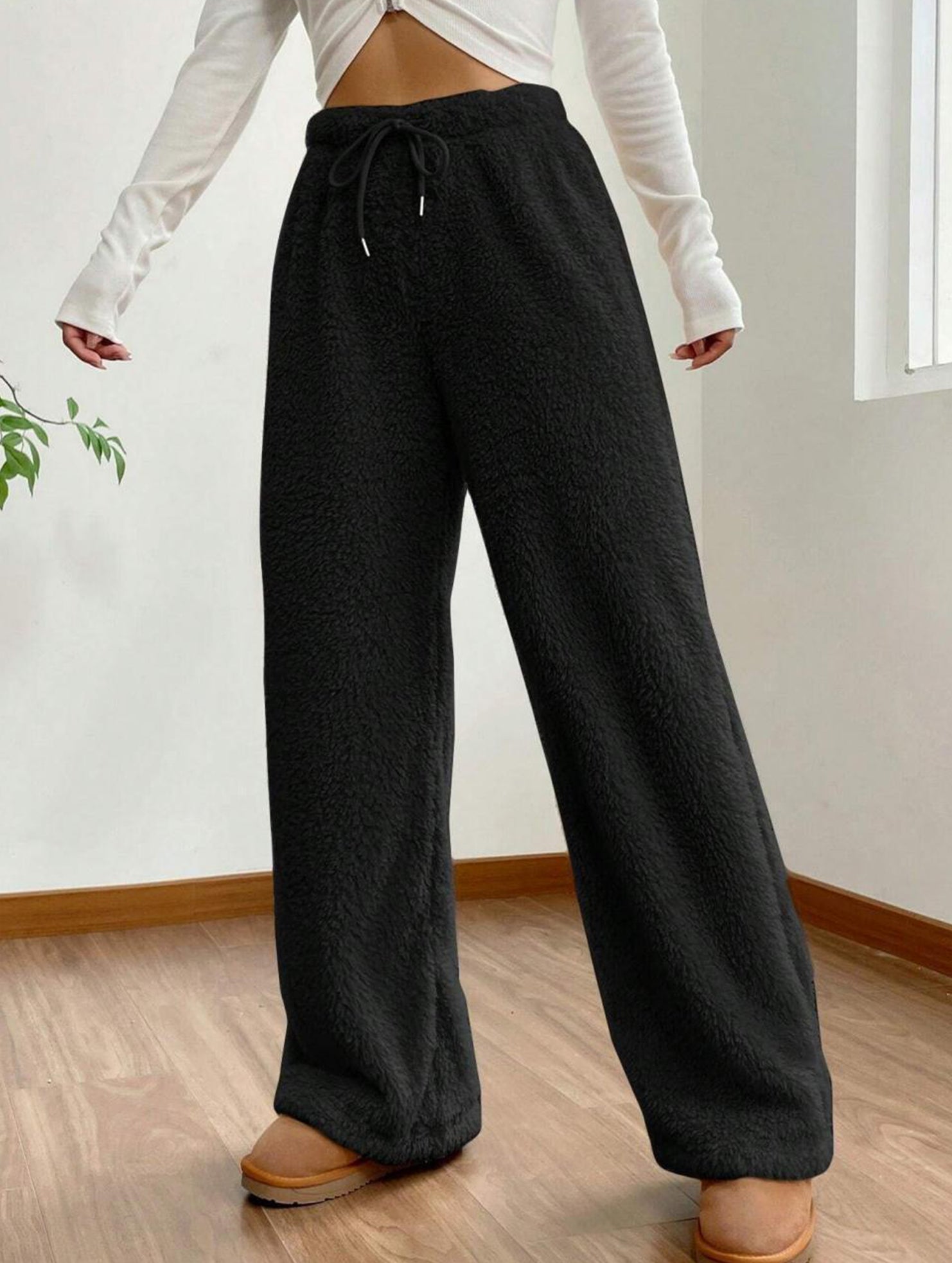 Casual loose-fitting warm casual pants