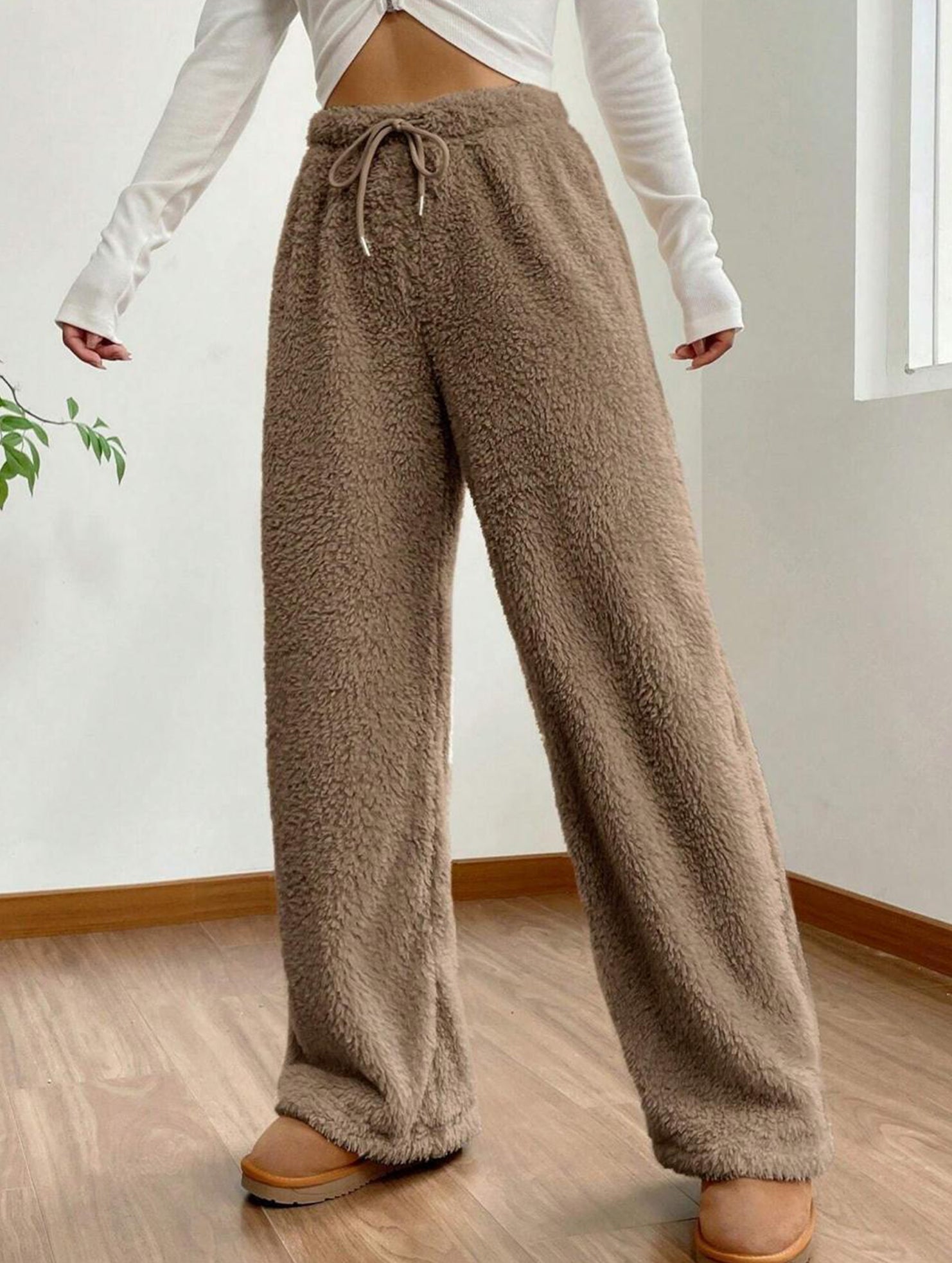 Casual loose-fitting warm casual pants